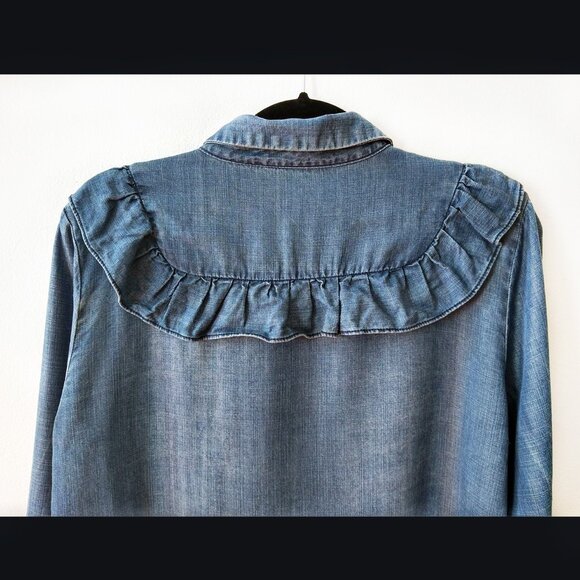 Velvet Heart Blue Button Down Shirt - Picture 4 of 7